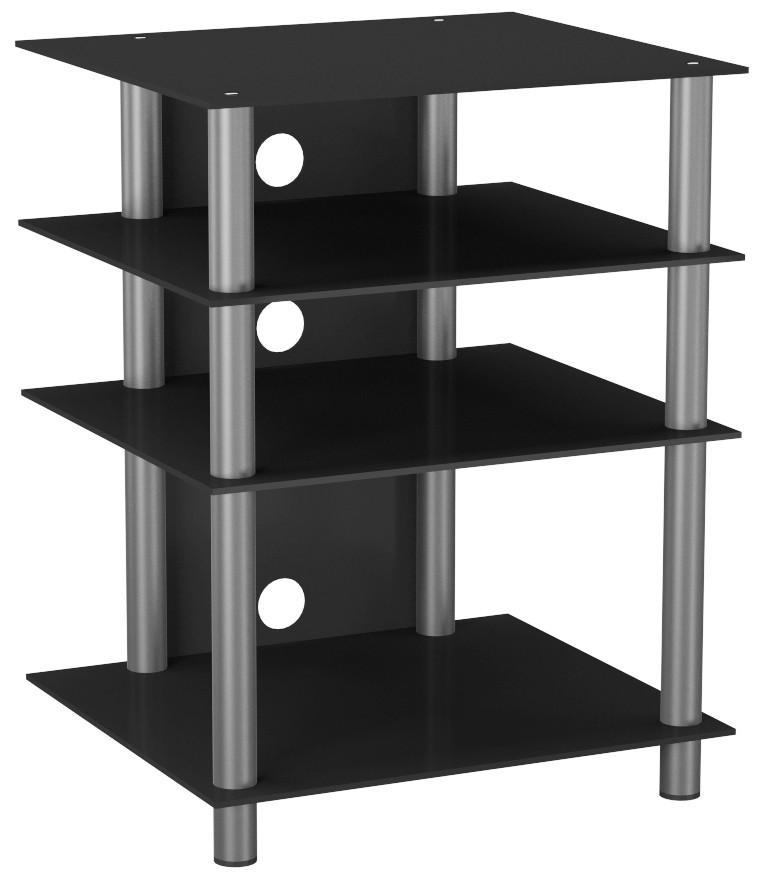Phonotisch Bilus ca. 54x70 cm Schwarz/Silber - Silberfarben/Schwarz, KONVENTIONELL, Glas/Metall (54/70/47cm) - MID.YOU