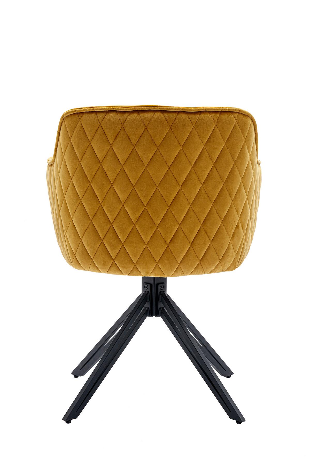 Naslanjač Samt, Rumena, Vrtljiv - rumena/črna, Moderno, kovina/tekstil (59/83/60cm) - Livetastic