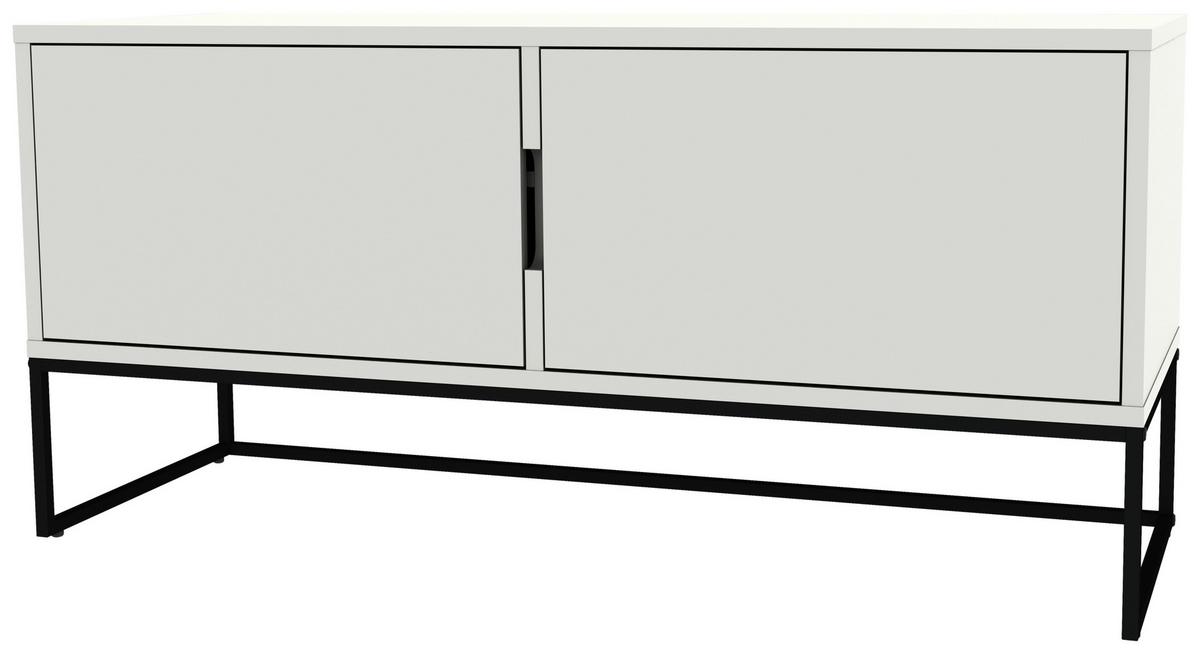 KOMODA NISKA LIPP - biały/czarny, Design, materiał drewnopochodny/metal (118/57/43cm)