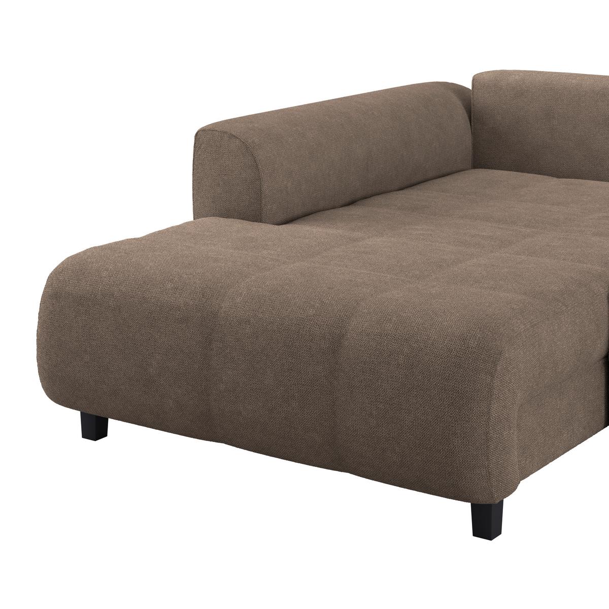 Kutna Garnitura Mendoza - smeđa/crna, Design, tekstil/drvo (197/309cm) - Modern Living