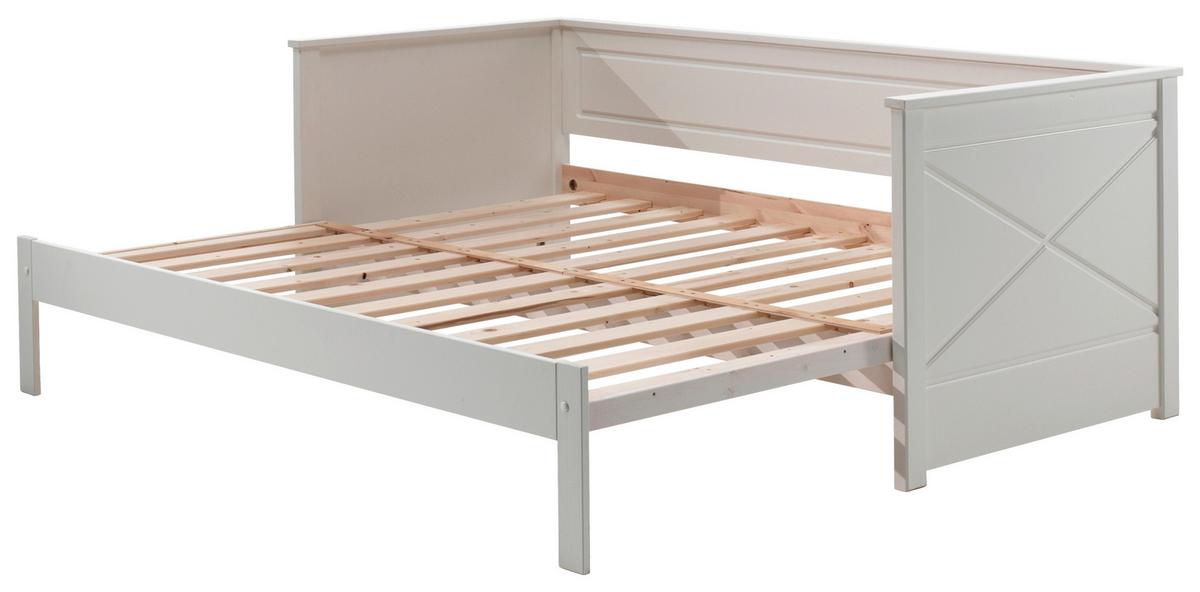 Ausziehbett "Pino", 90x200, weiß - Weiß, MODERN, Holz/Holzwerkstoff (90/200cm) - MID.YOU
