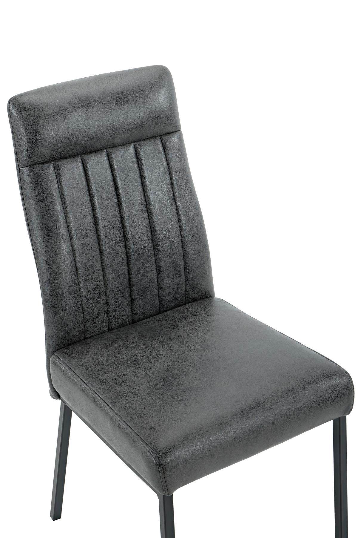 STUHL-SET CATANIA II S 4ER-SET - Anthrazit/Schwarz, MODERN, Textil/Metall (44/96/62cm) - MID.YOU