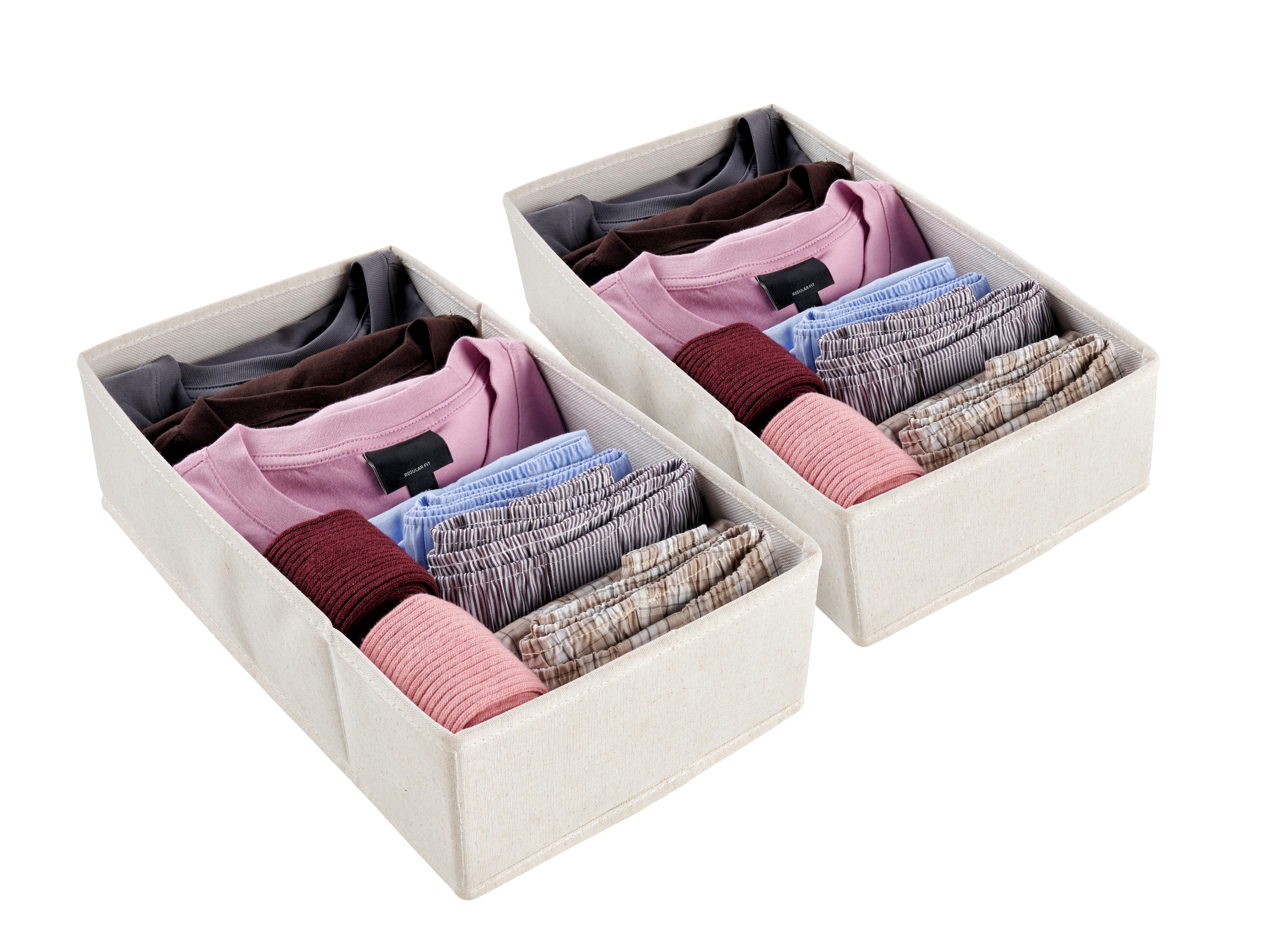 FÖRVARINGSLÅDOR SET LOUIS - 2PCS - beige, Modern, papper/textil (40/10.5/21cm) - Mömax