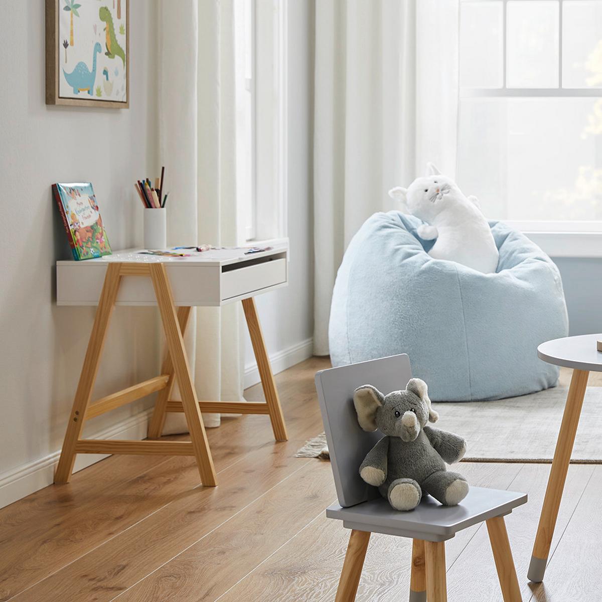 Kindertisch Pino Weiß Echtholz/MDF ca. 60x45 cm - Weiß/Kieferfarben, MODERN, Holz (60/45/60cm) - Bessagi Kids
