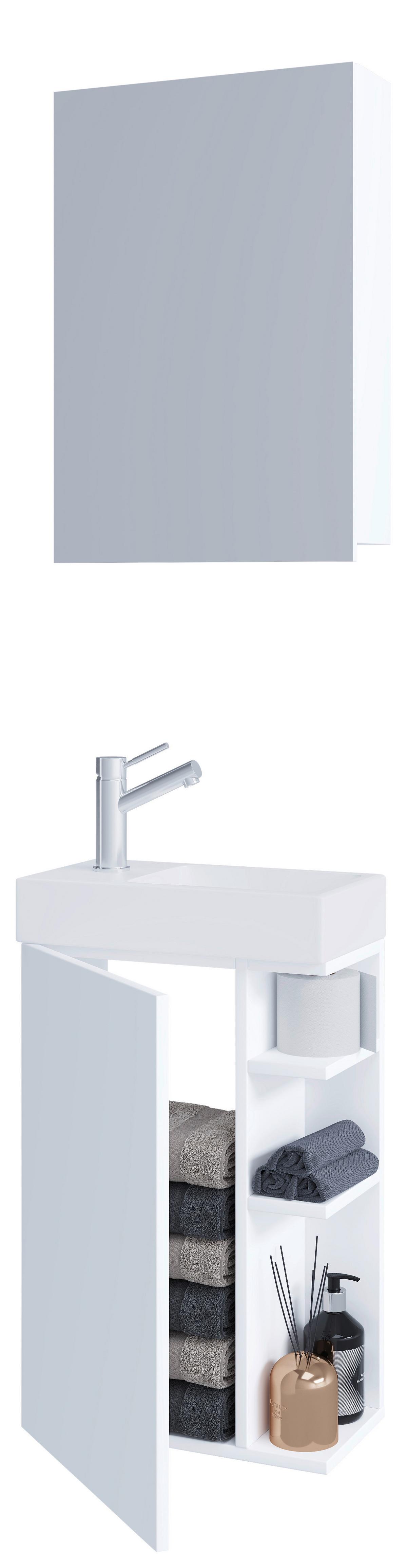 Kopalnica Za Goste Lumia, Bela - bela, Moderno, steklo/leseni material (40cm) - MID.YOU