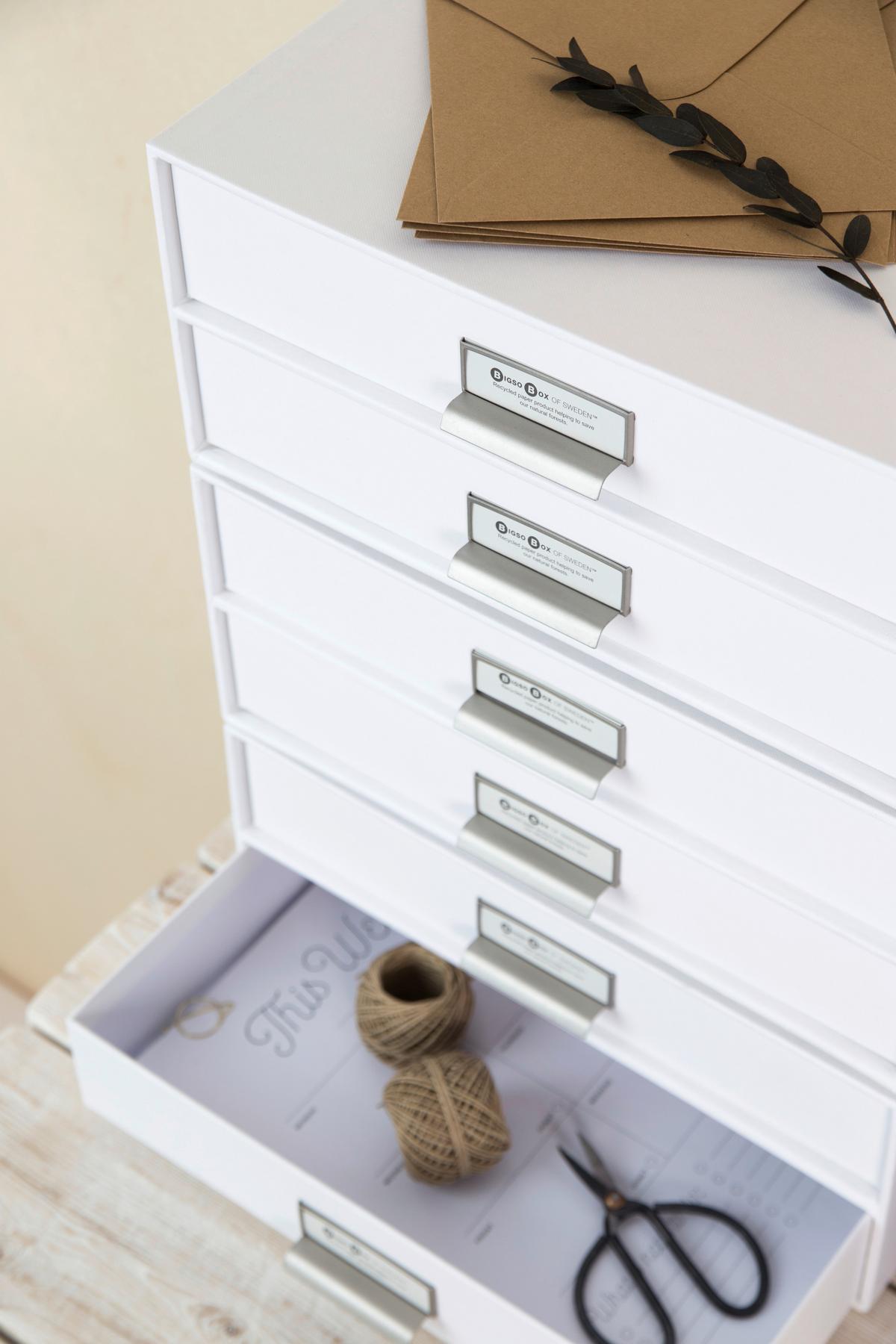 PUDEŁKO Z SZUFLADAMI 943145544 - biały, Basics, karton (33/25,5/14,5cm)