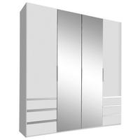 Drehtürenschrank Level 36A mit Spiegel ca. 200 cm Alpinweiß - Chromfarben/Silberfarben, MODERN, Glas/Holzwerkstoff (200/216/58cm) - MID.YOU