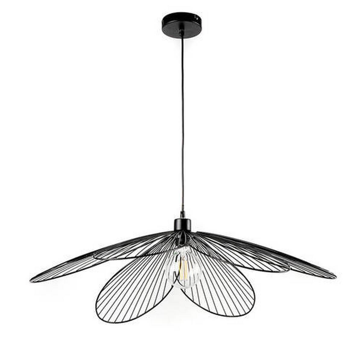 Hängeleuchte Fiore Schwarz max. 22 Watt - Schwarz, Design, Metall (83/107cm)