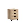 Rollcontainer Emmik Weiß/Eichefarben - Eichefarben/Schwarz, MODERN, Holzwerkstoff/Kunststoff (40,1/57/50cm) - MID.YOU