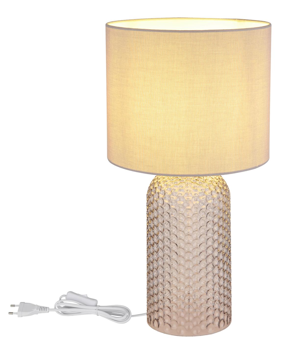 Asztali Lámpa 21735g Sofia - fehér/szürke, Basics, műanyag/üveg (26,5/50cm) - Globo