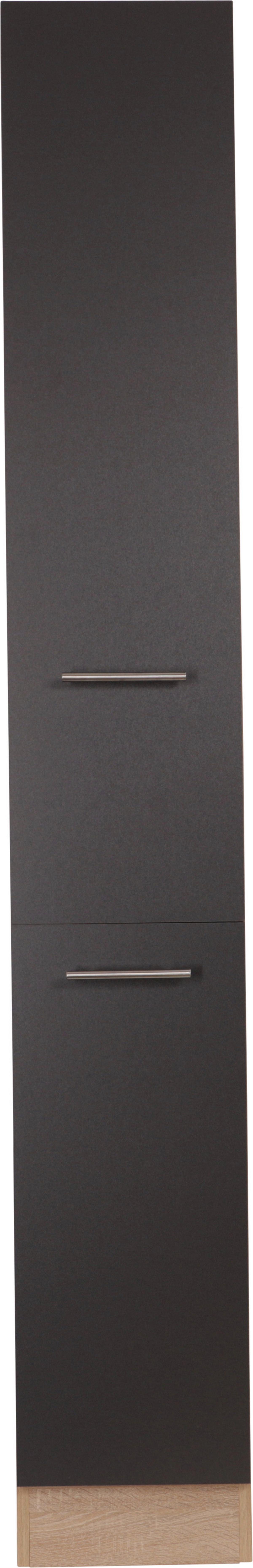 Apothekerschrank MERLE Grau/Eichefarben - Eichefarben/Silberfarben, Basics, Holzwerkstoff/Metall (30/200/60cm) - Respekta