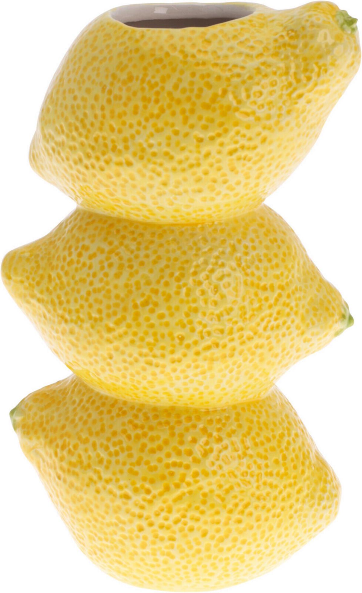 Váza Lemon Triple - sárga, kerámia (12,6/20,2/8,4cm)