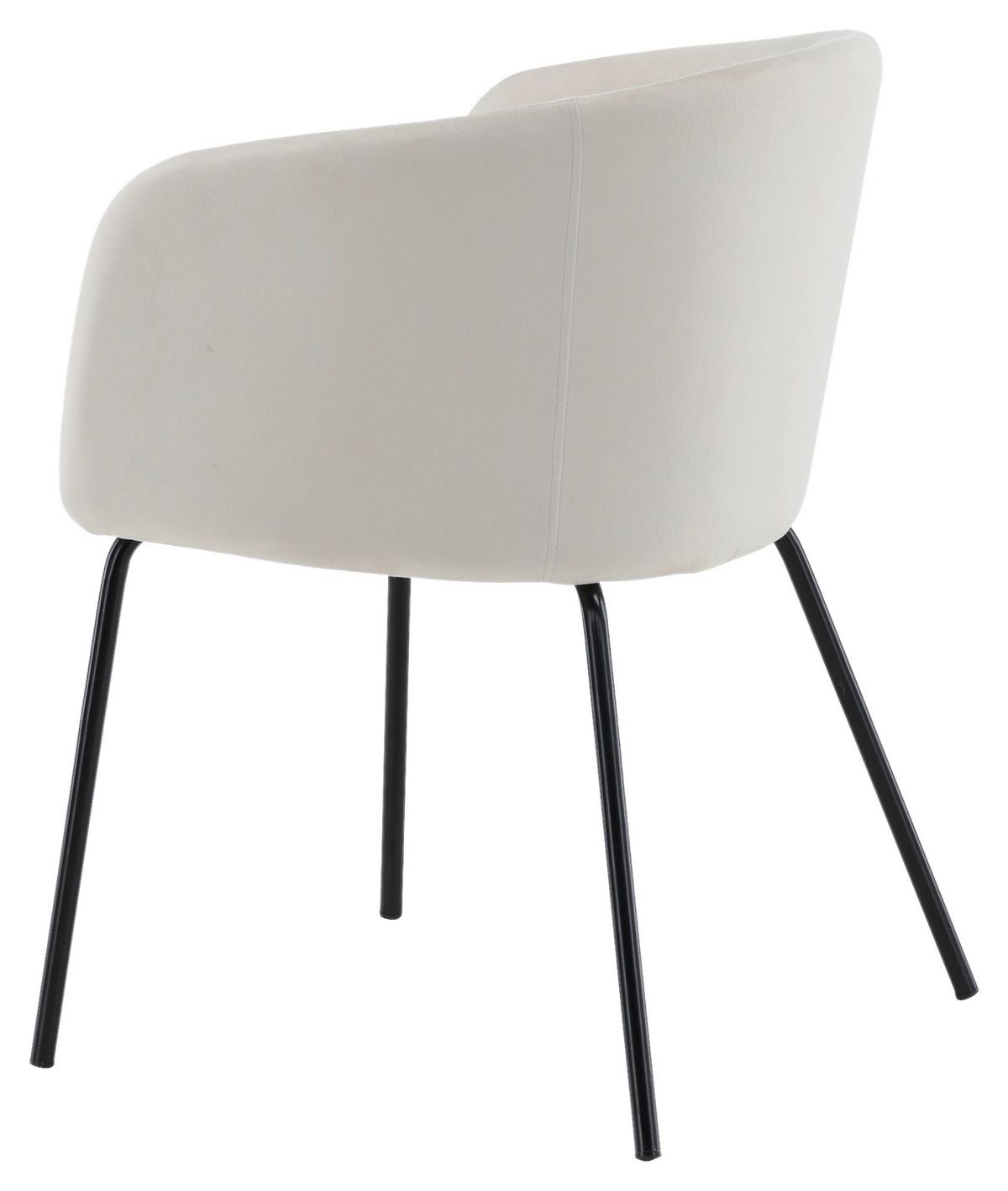 Stuhl Berit ca. 55x78x55 cm Weiß - Beige/Schwarz, Design, Holz/Textil (55/78/55cm) - Livetastic