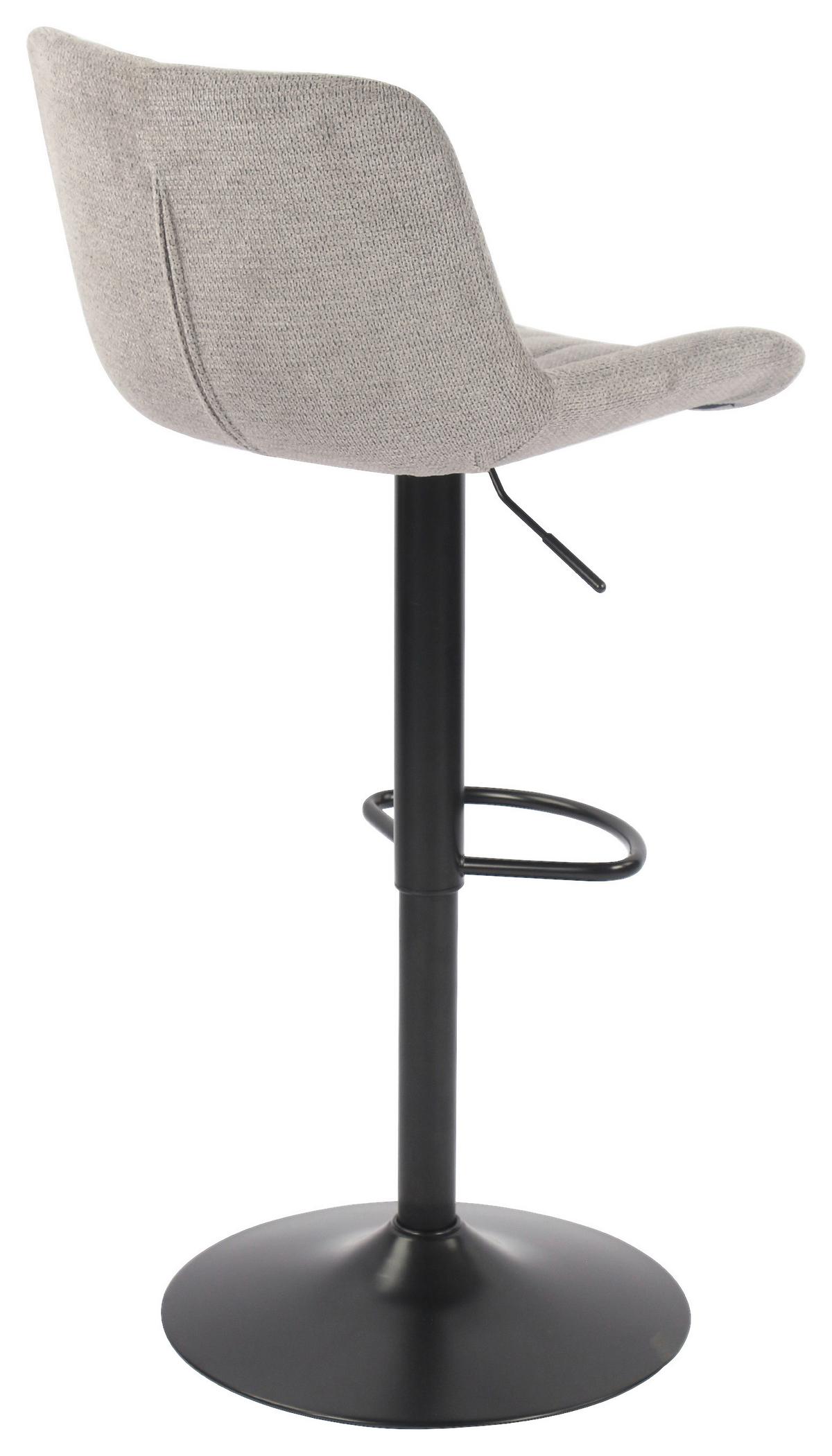 Bárszék Lovis - fekete/szürke, Modern, textil/fém (46/89,5-111,5/52cm) - Mömax