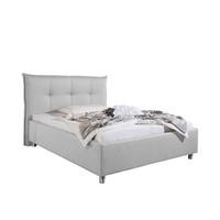 Polsterbett Fraser Hellgrau ca. 100x200 cm - Hellgrau/Alufarben, MODERN, Textil/Metall (100/200cm) - Livetastic