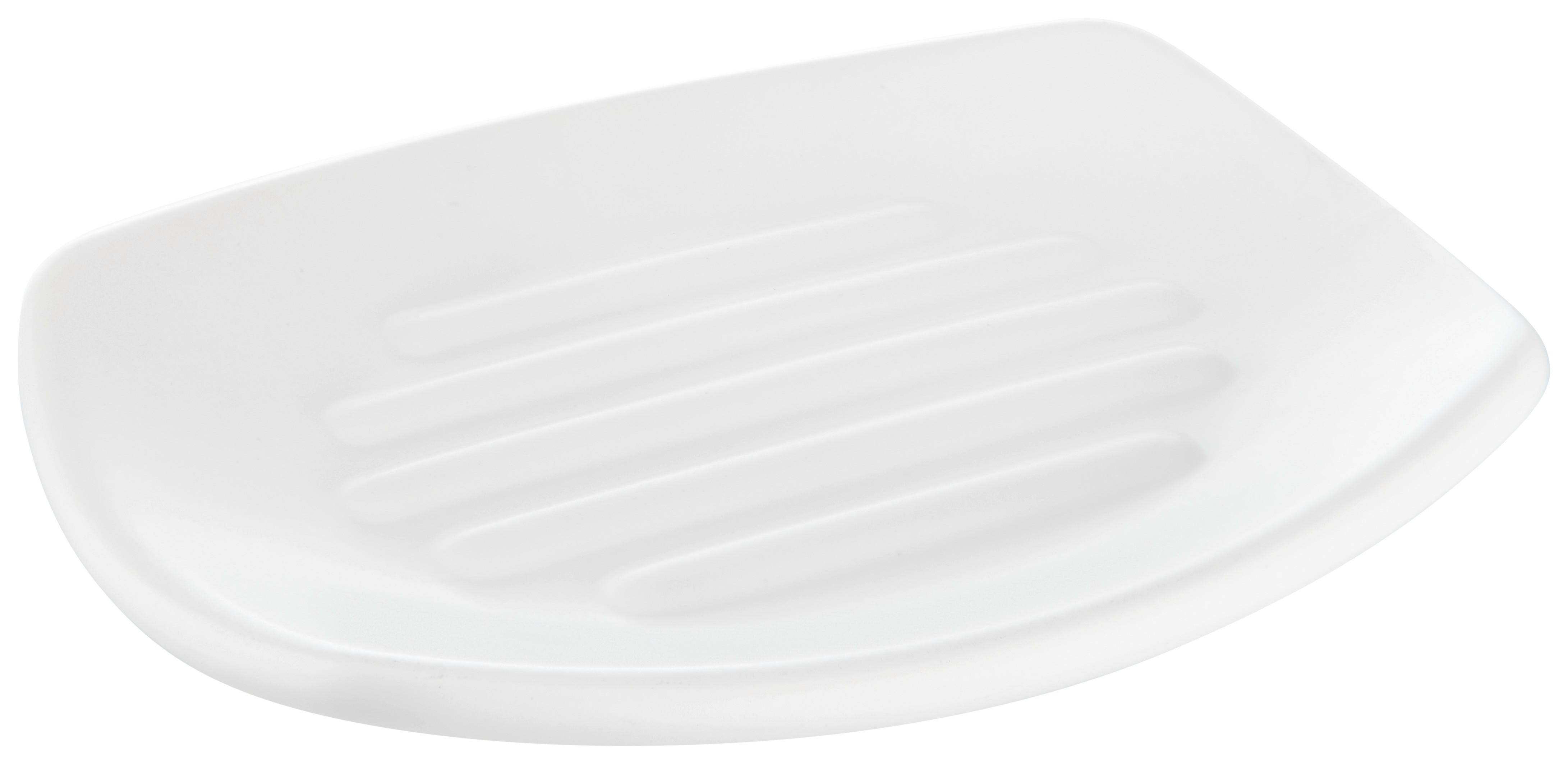 Seifenschale Melrina aus Steinzeug in Weiß - Weiß, KONVENTIONELL, Keramik (13,5/9,7/1,9cm) - Modern Living