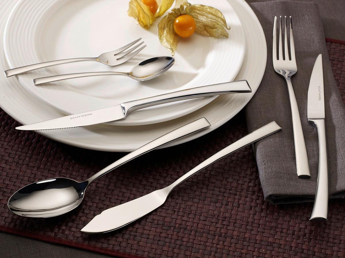 Besteckset Avelino Silberfarben 2-teilig - Silberfarben, Trend, Metall - Echtwerk