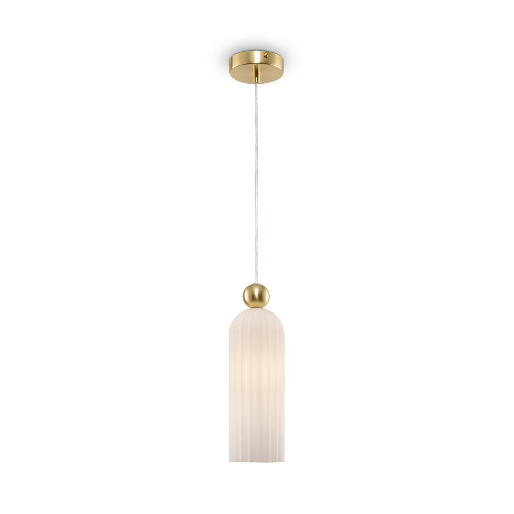 Pendelleuchte Antic Weiß/Goldfarben max. 40 Watt - Goldfarben/Weiß, Trend, Glas/Metall (10/34,7cm) - MAYTONI