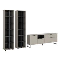 Dnevni Regal Noida, Kašmir, Črna, 3-Delni - kašmir/črna, Design, kovina/umetna masa (305/192/41cm) - Livetastic