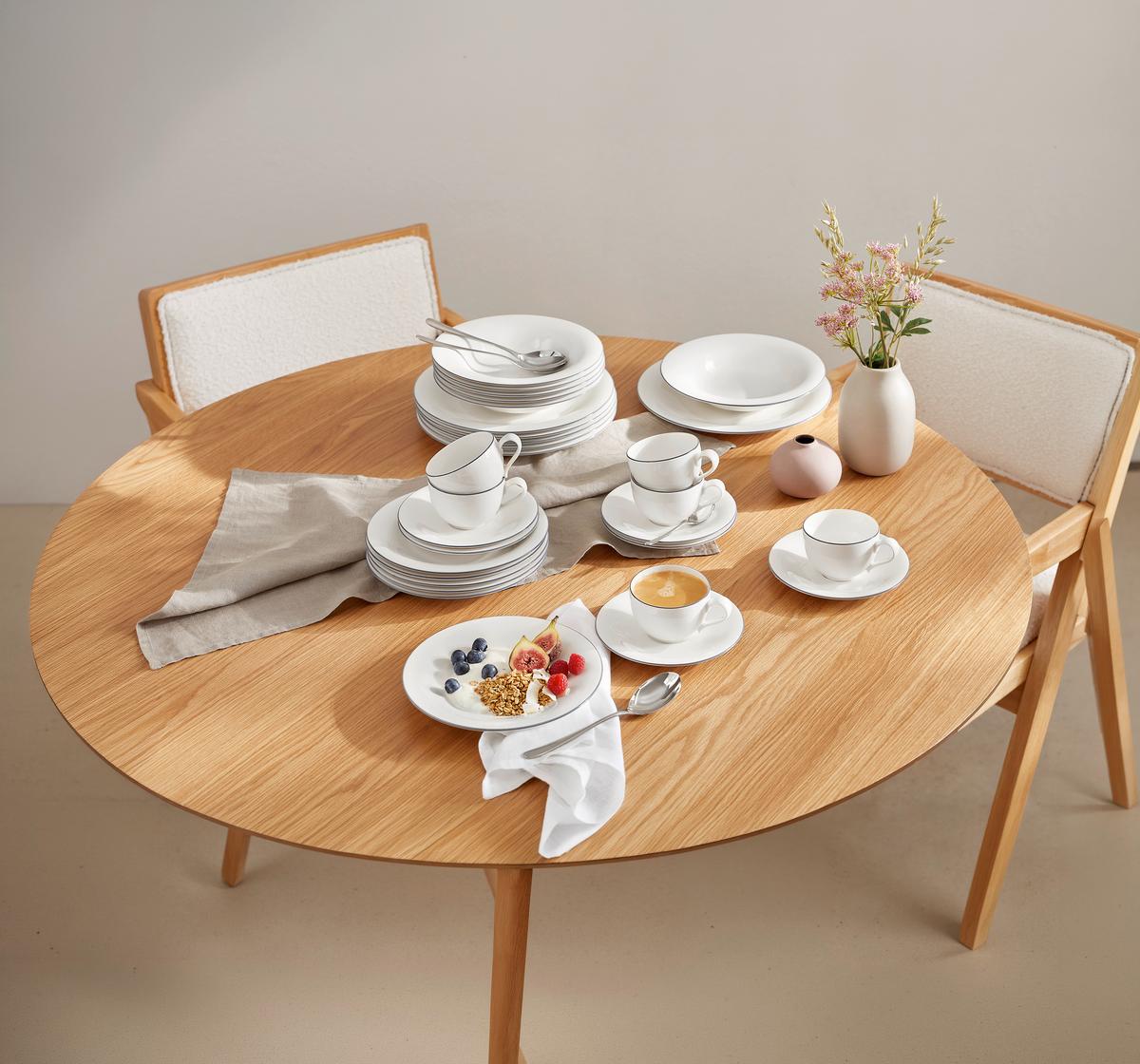 KOMPLET DO KAWY GREY LINES VILLEROY & BOCH - biały/szary, Konventionell, ceramika - Villeroy & Boch