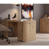Schreibtisch Eudox Eiche Artisan ausziehbar - Eiche Artisan/Grau, MODERN, Holzwerkstoff/Kunststoff (72/140,5/79,5cm) - Mömax
