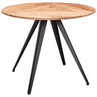 STÓŁ DO JADALNI OLAF -EXKLUSIV- - kolor akacjowy/czarny, Lifestyle, metal/drewno (100/100/76cm) - Landscape