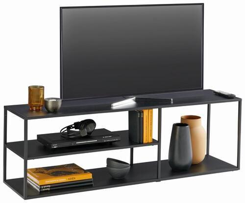 SZAFKA RTV NILS - czarny, Trend, metal (140/45/35cm) - Carryhome