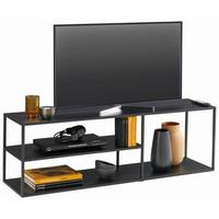 SZAFKA RTV NILS - czarny, Trend, metal (140/45/35cm) - Carryhome