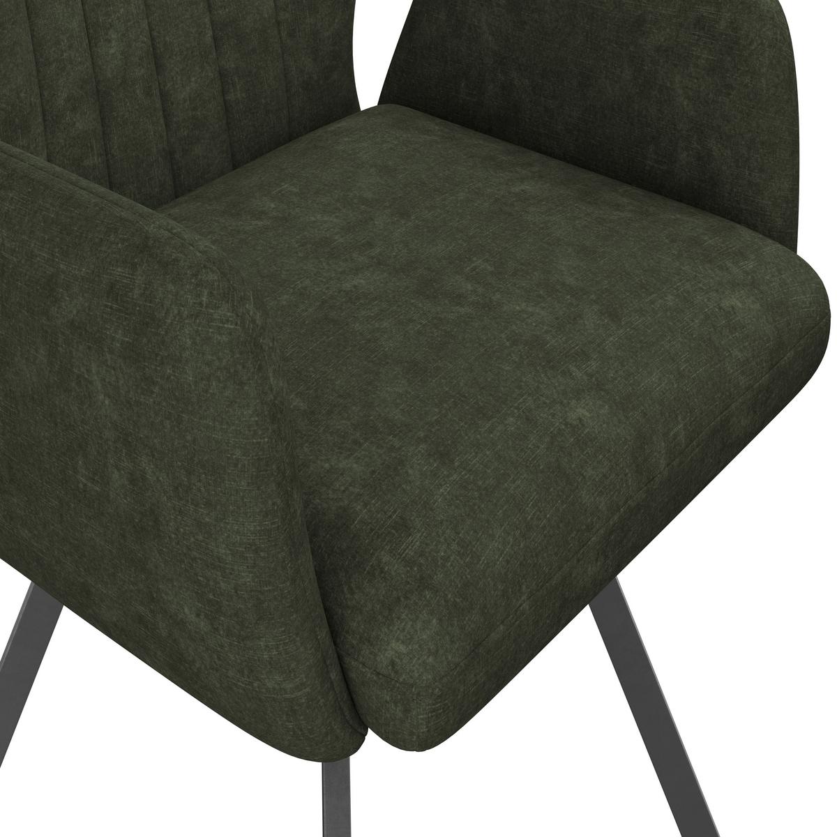 Naslanjač Johanna 2, Temno Zelena, Žamet - črna/temno zelena, Trendi, kovina/tekstil (57/90/60cm)