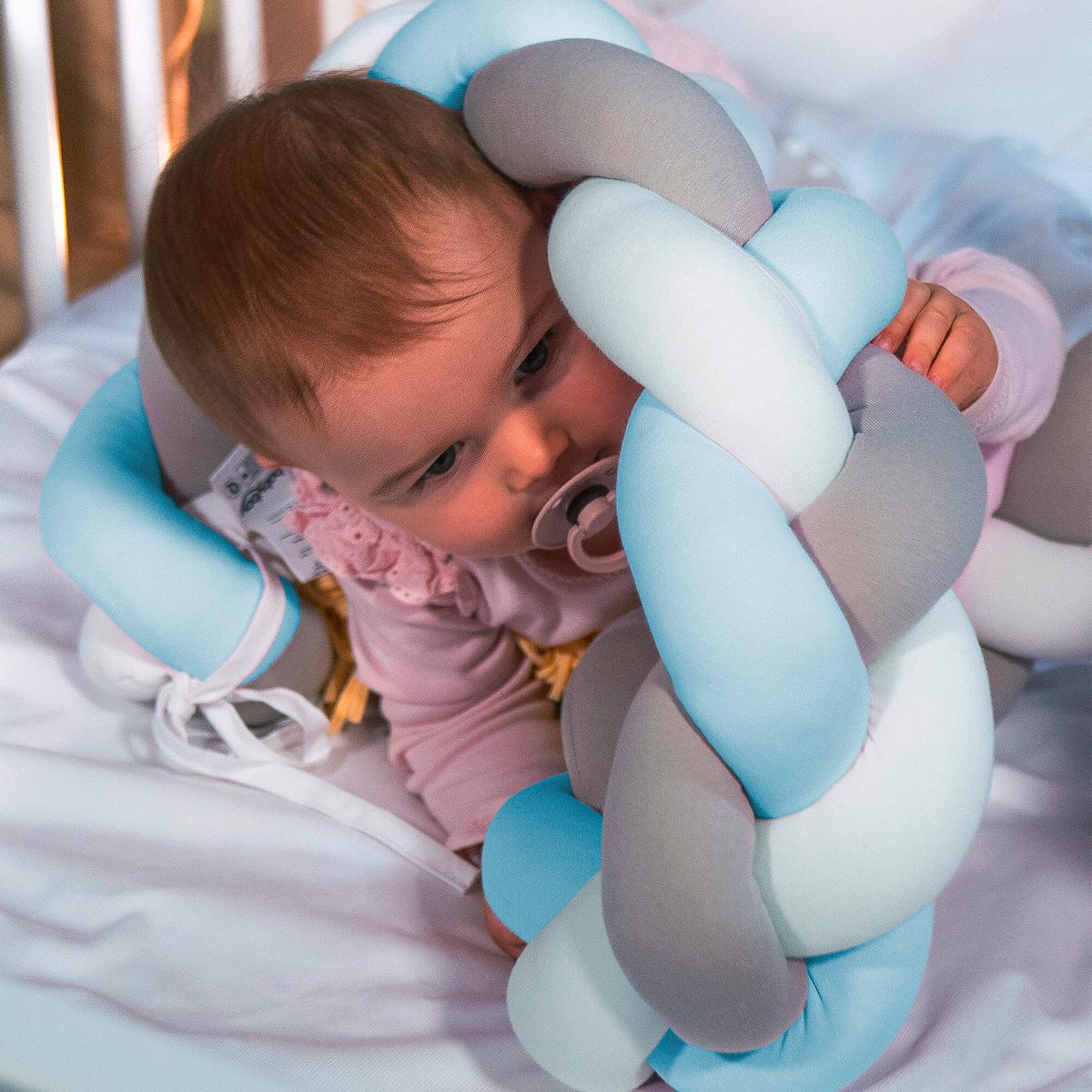 OCHRANIACZ DO ŁÓŻECZKA GEFLOCHTEN - beżowy, Basics, tkanina (200/13/13cm) - Babybay