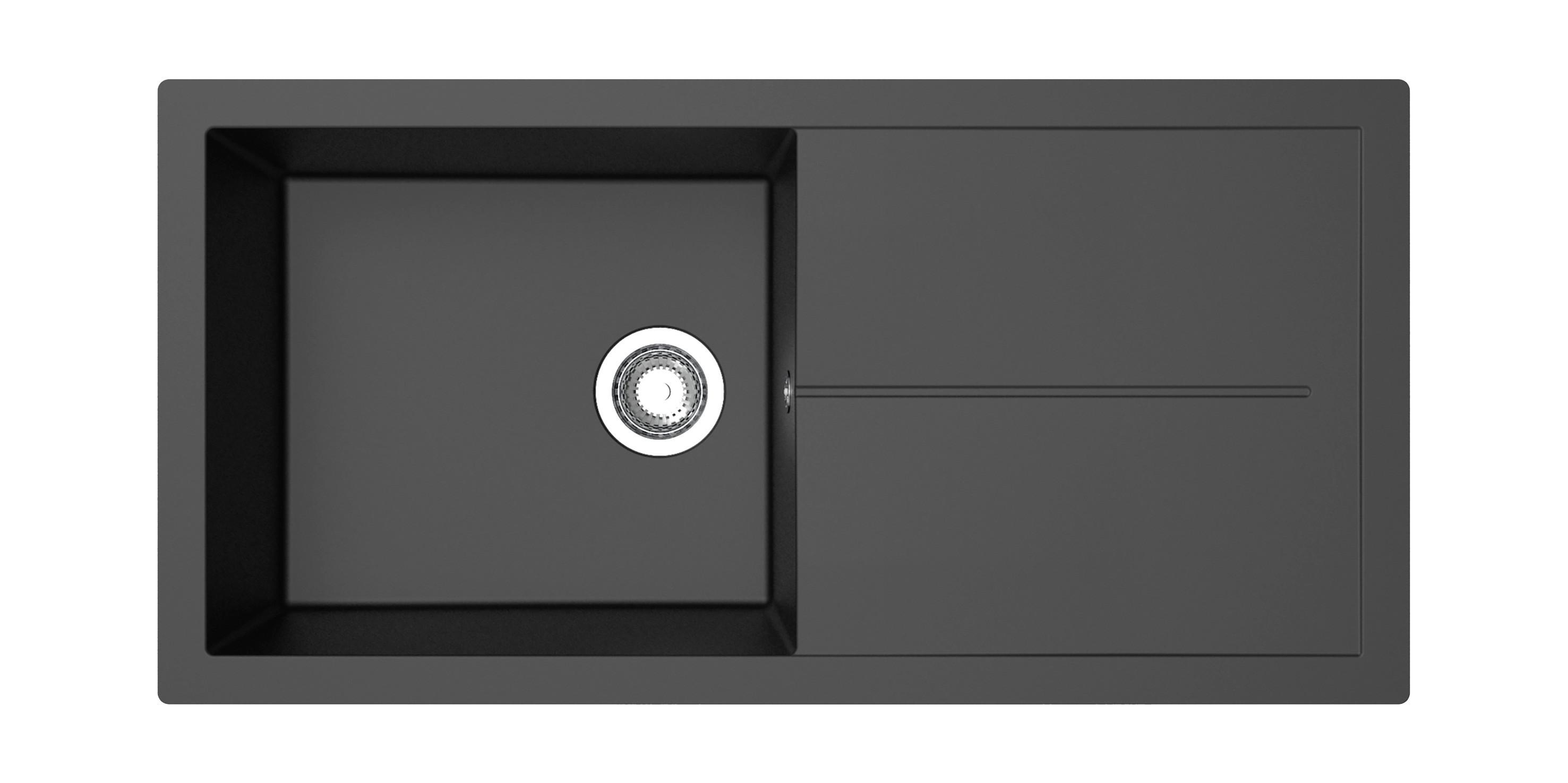 Pomivalno Korito Cleveland, 100x50cm - črna, Basics, kamen/umetna masa (100/21,4/50cm) - Respekta