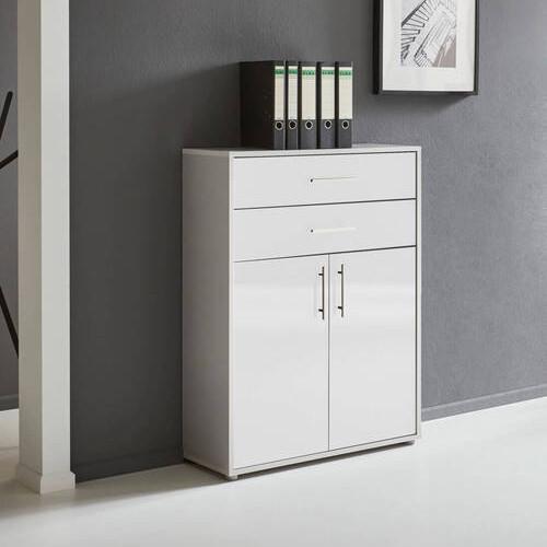 Aktenschrank Office Edition Grau/Weiß - Weiß Hochglanz/Grau, MODERN, Holzwerkstoff (84,5/114/33cm) - MID.YOU