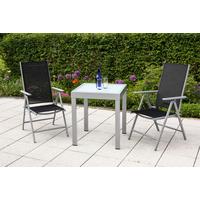 Vrtni Set Amalfi, 3-Delni, Črna - srebrne barve/črna, Moderno, kovina/tekstil - Gardenson