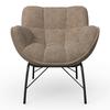 FÅTÖLJ ROBIN - brun/svart, Modern, metall/textil (72/78/81cm) - Bessagi Home