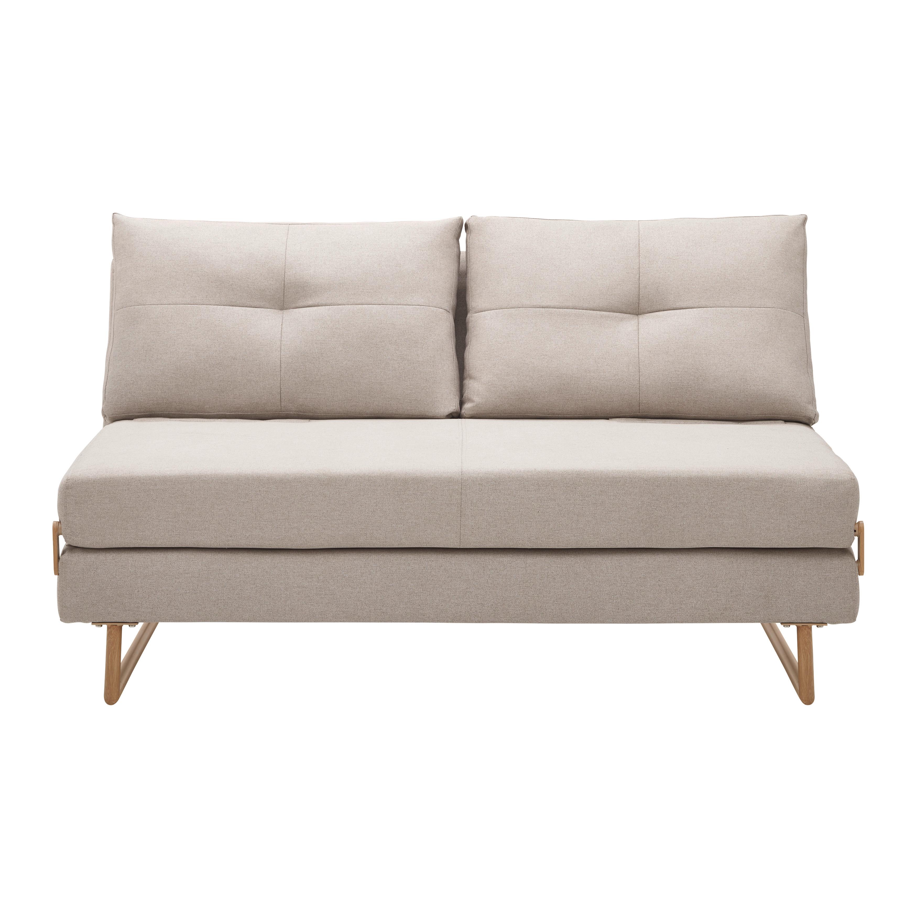 Schlafsofa "Malic", beige, Webstoff - Eichefarben/Beige, MODERN, Textil/Metall (150/84/90cm) - Bessagi Home