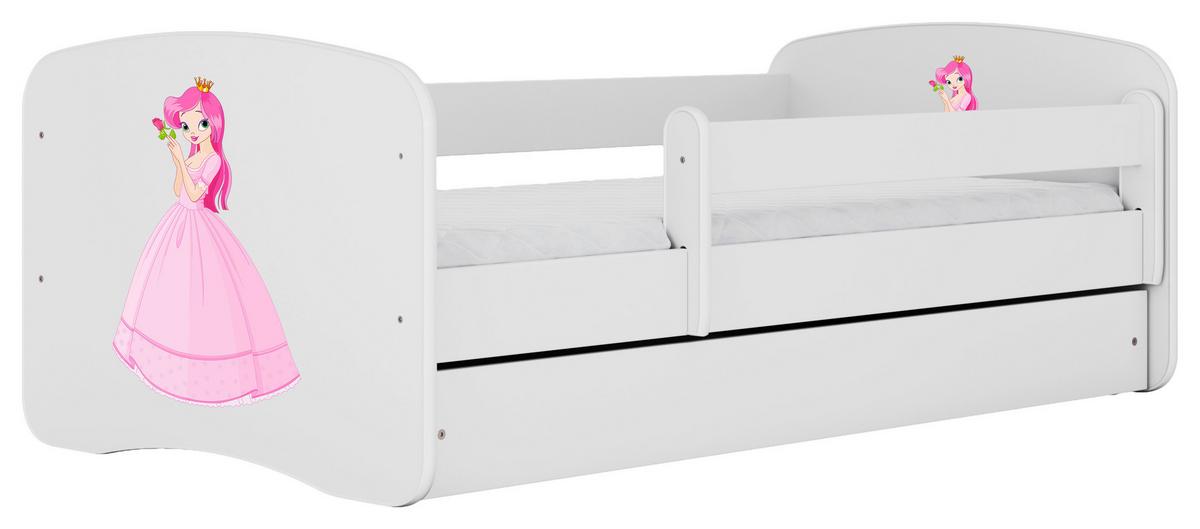 Otroška Postelja Babydreams, Bela, 80x160cm - bela/barve breze, Moderno, tekstil/leseni material (80/160cm) - MID.YOU