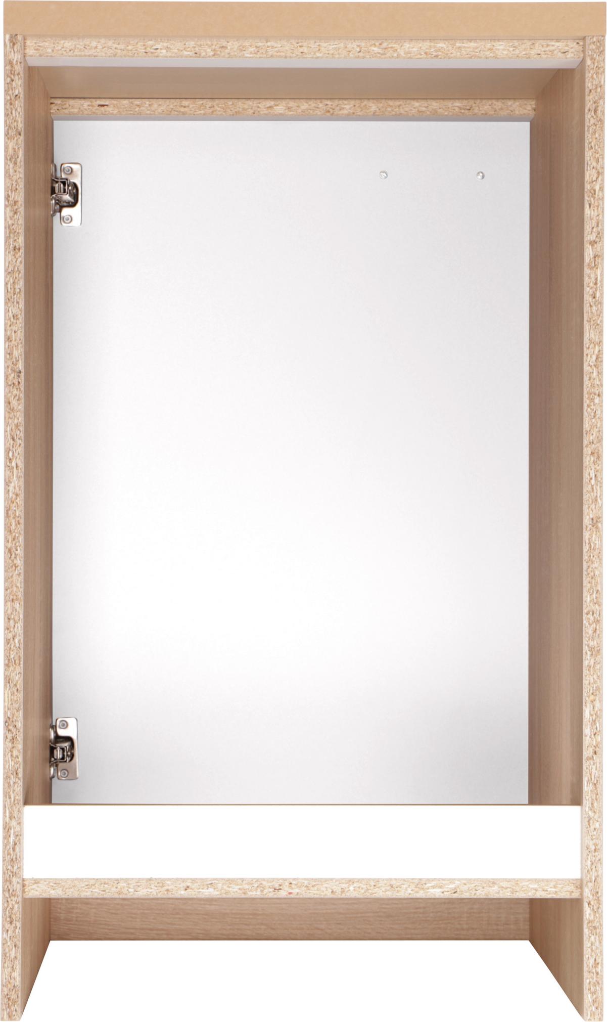 Spodnja Omarica Za Korito Merle, Barva Hrasta, Bela - srebrne barve/barve hrasta, Basics, kovina/leseni material (50/84,8/60cm) - Respekta