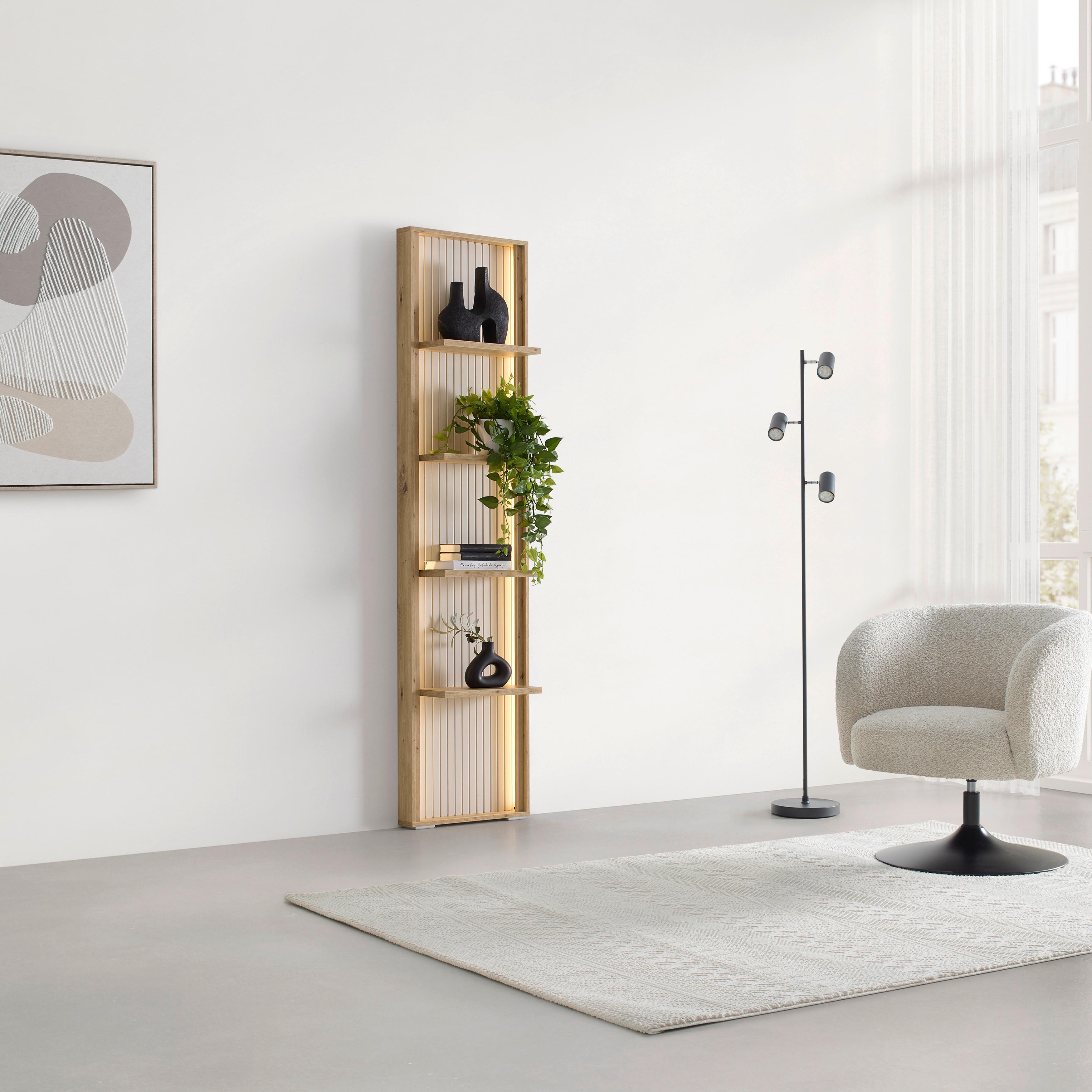 Regal Cremona Kaschmir/Eiche Artisan - Kaschmir/Eiche Artisan, MODERN, Holzwerkstoff/Kunststoff (50/200/20cm) - Premium Living