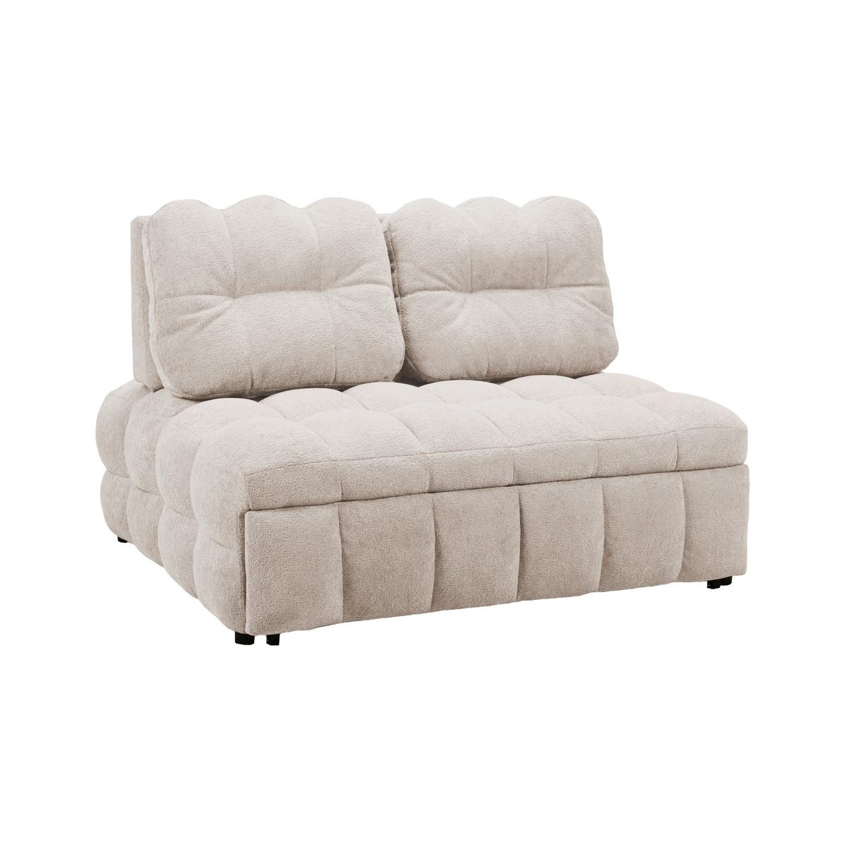 Schlafsofa Liara Webstoff Beige - Beige/Schwarz, MODERN, Holz/Textil (137/87/110cm) - Bessagi Home