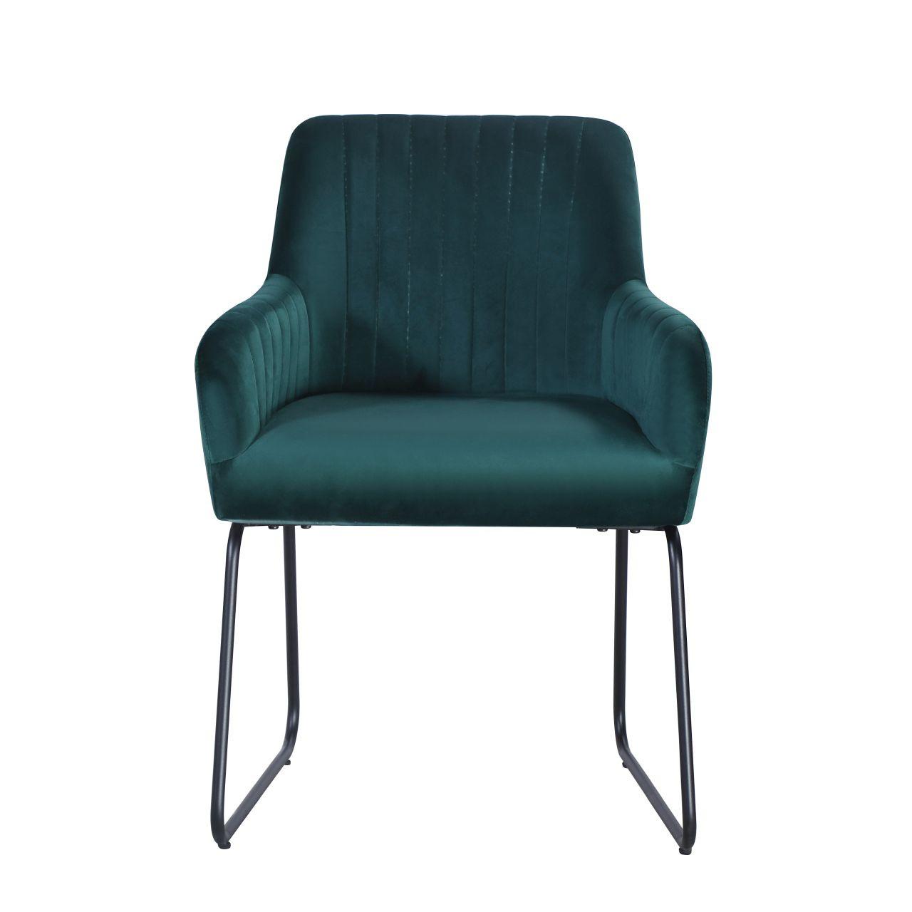 KRZESŁO Z PODŁOKIETNIKAMI TAYLER    -HOM IN- - zielony/czarny, Design, metal/tkanina (62/83/61cm) - Hom`in