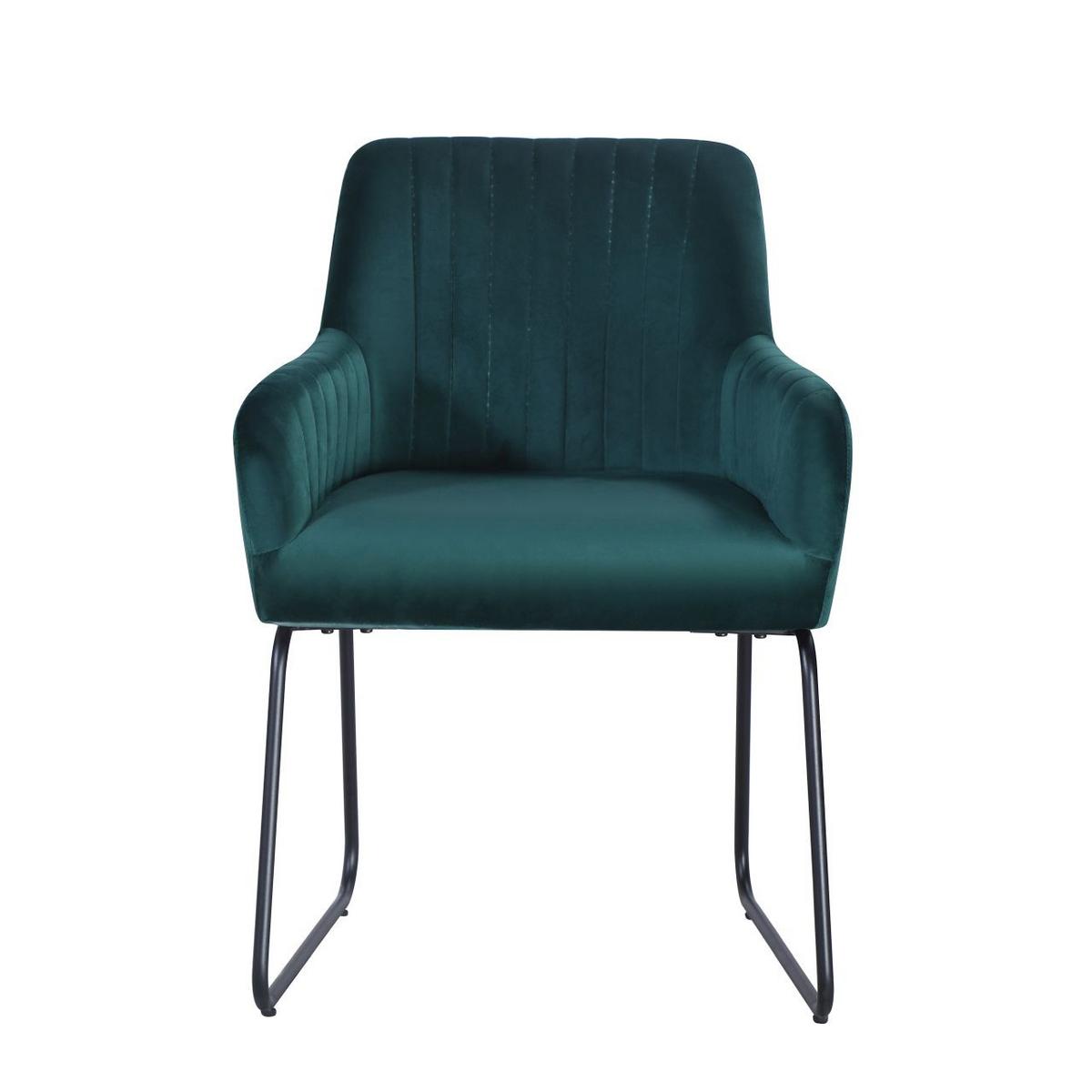 KRZESŁO Z PODŁOKIETNIKAMI TAYLER    -HOM IN- - zielony/czarny, Design, metal/tkanina (62/83/61cm) - Hom`in