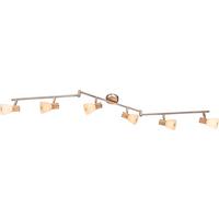 Strahler Gylfi in Nickelfarben max. 40 Watt - Nickelfarben, LIFESTYLE, Glas/Naturmaterialien (145/18cm) - Globo