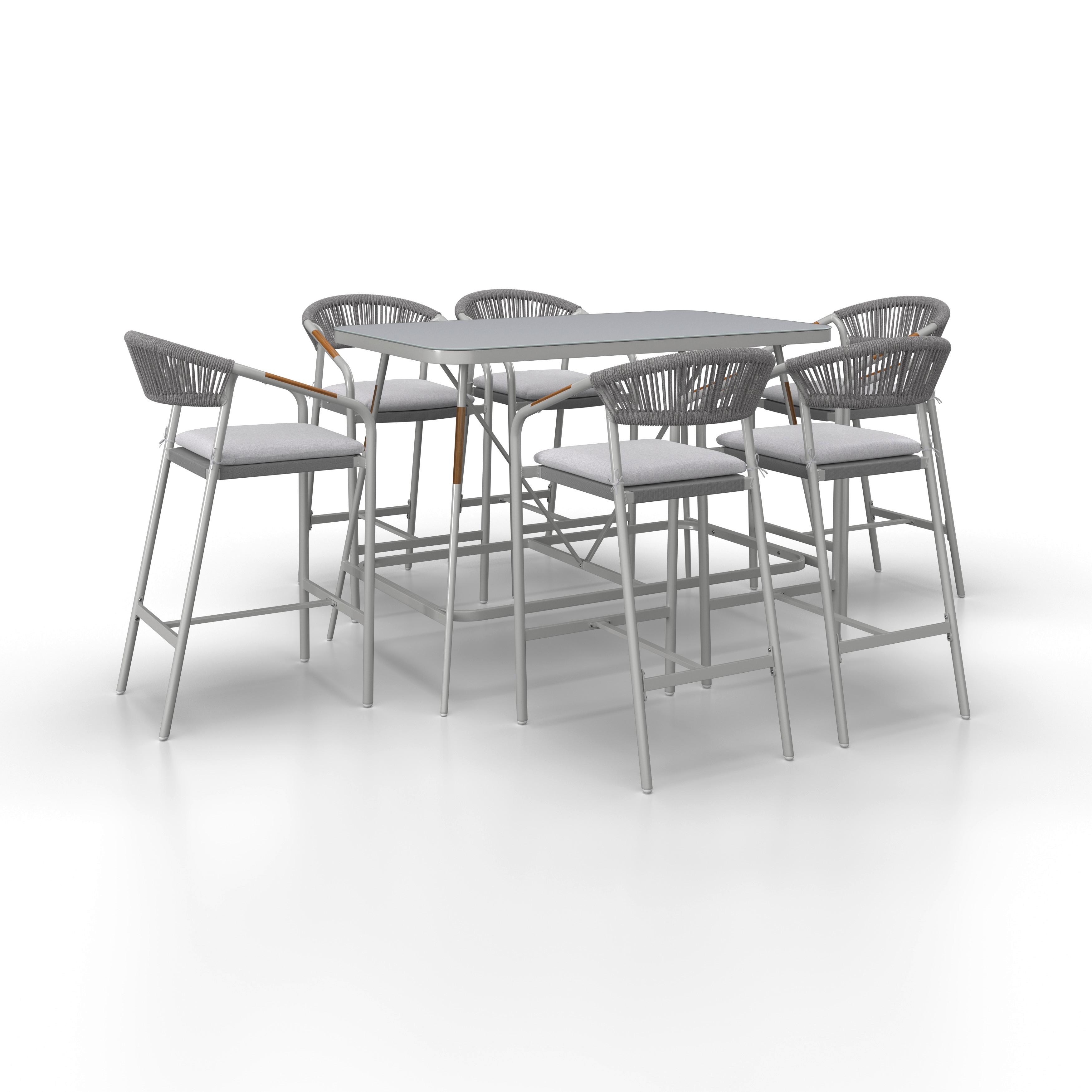 Set grădină Allonso - gri deschis/culoare natur, Modern, plastic/sticlă - Bessagi Garden