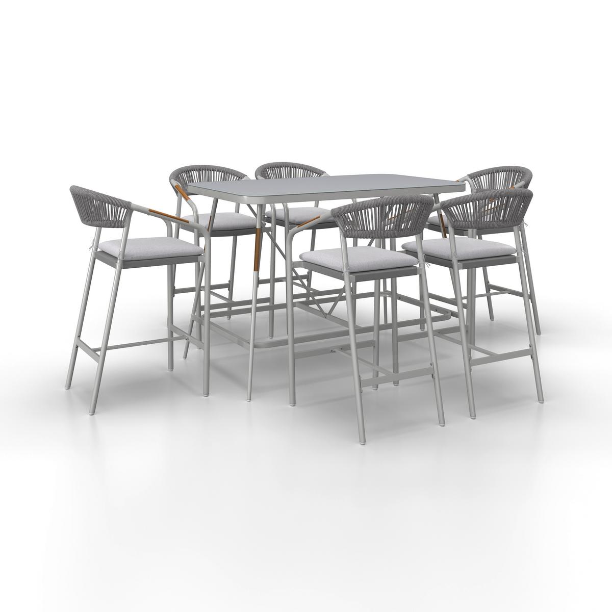 Set grădină Allonso - gri deschis/culoare natur, Modern, plastic/sticlă - Bessagi Garden