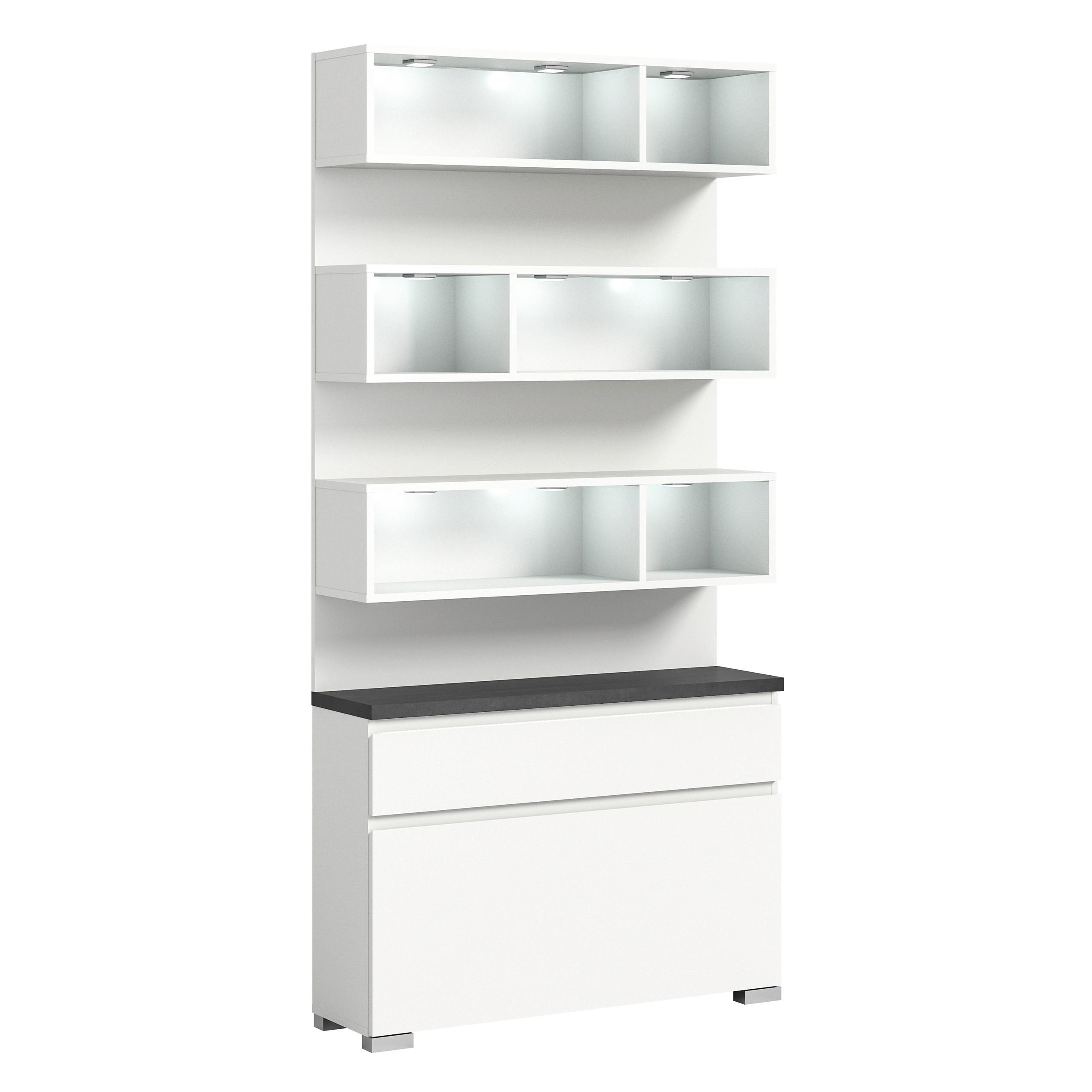 Schuhschrank Shoelove in Grau/Weiß - Silberfarben/Weiß, MODERN (95/194/27cm)