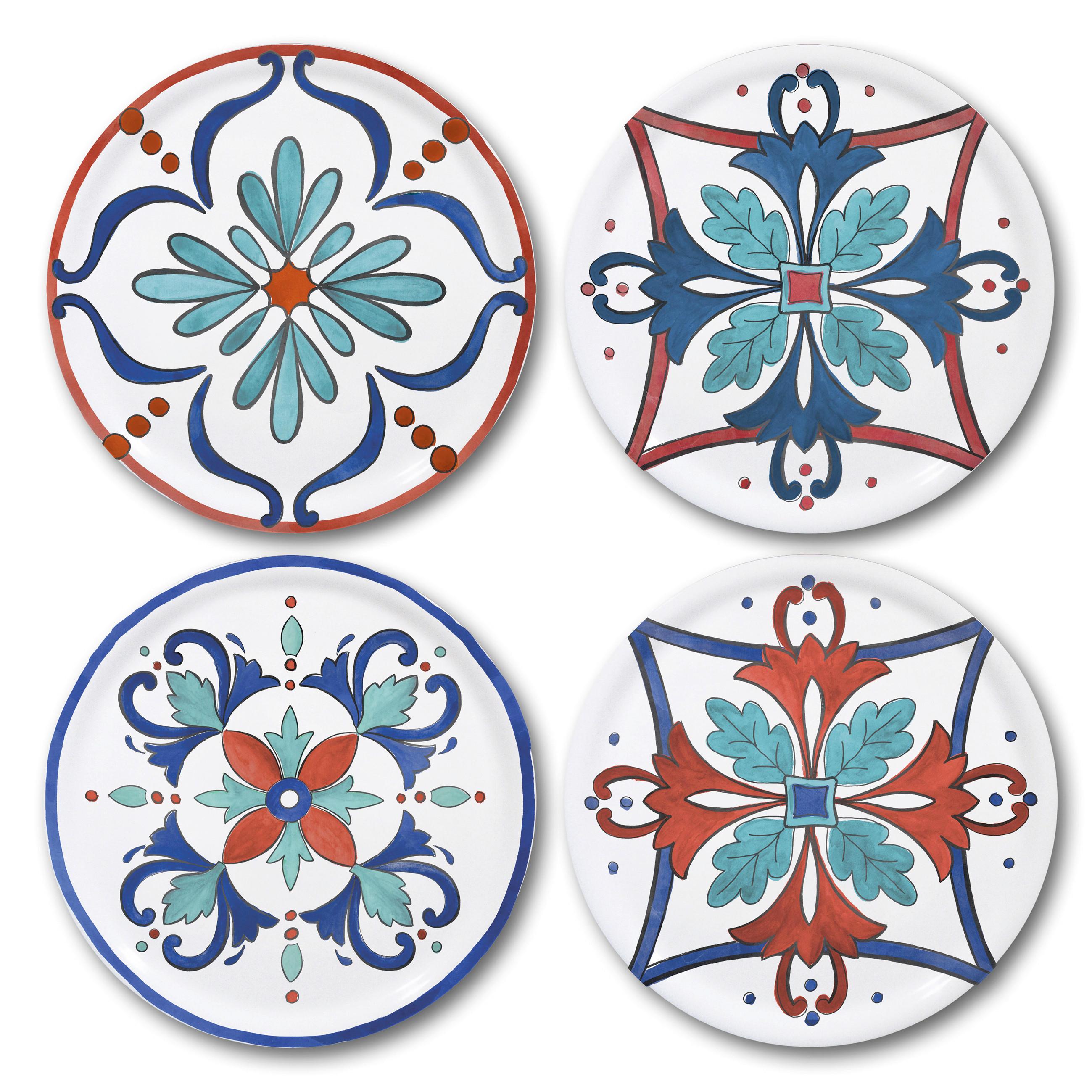 Pizzateller 935613 Margot Pizzatellerset - Weiss/Rot, Basics, Keramik (31cm) - Mäser