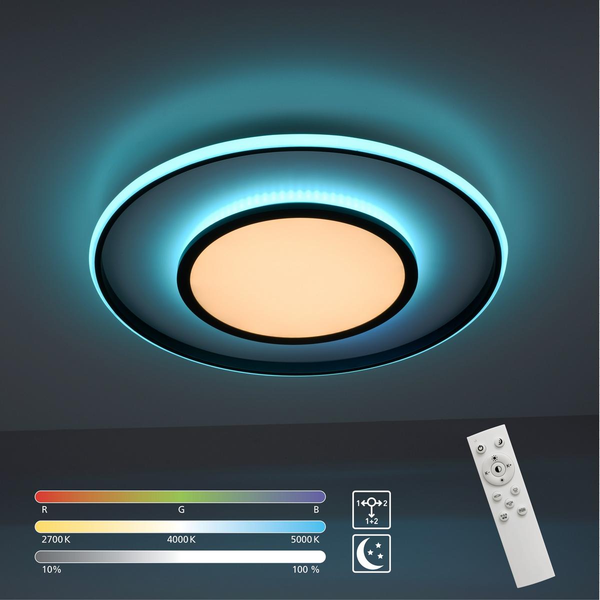 LED-Deckenleuchte Arenda max. 36 Watt - Schwarz, Design, Kunststoff/Metall (60/10cm)