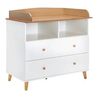 Pelenkázó Komód Lou - feketefenyő/fehér, Modern, fa (98/98/60cm) - Bessagi Kids
