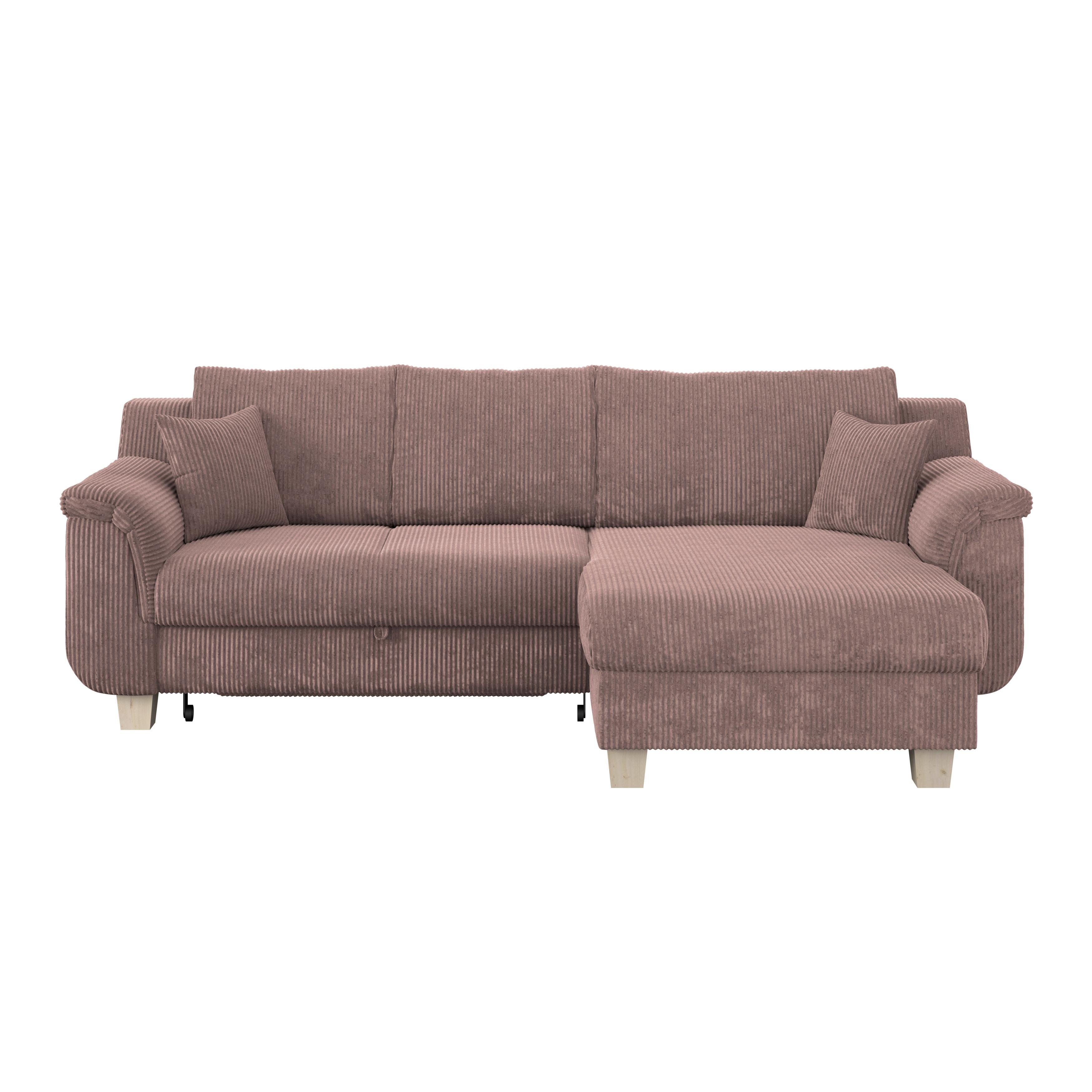 Colţar ALEX - roz, Modern, textil (246/88cm) - Modern Living
