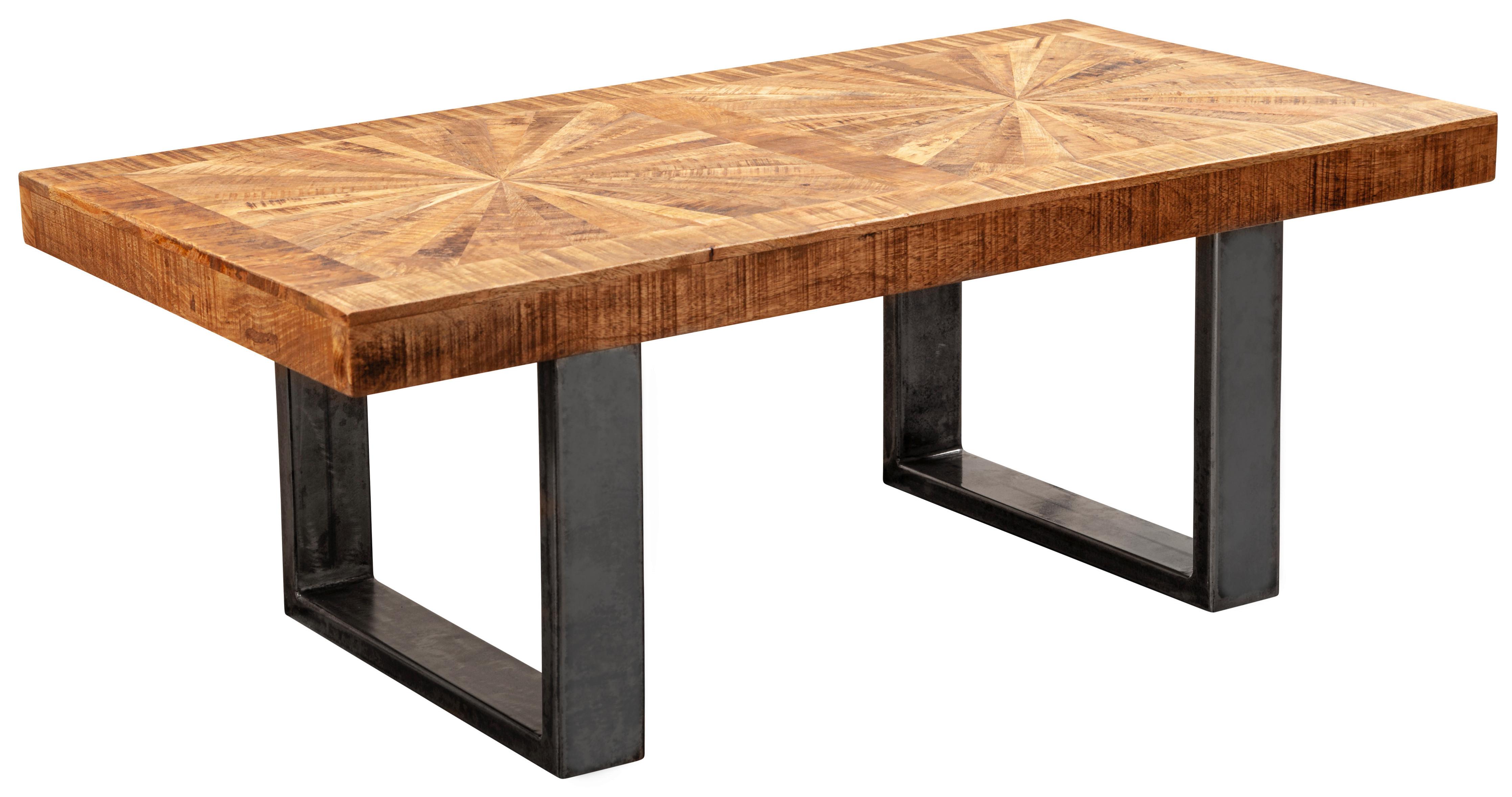 Klubska Miza Couchtisch - naravne barve/antracit, Trendi, kovina/les (105/55/40cm) - MID.YOU